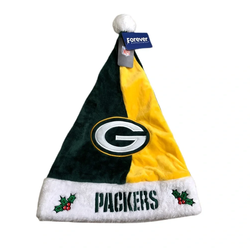 NFL PACKERS SANTA HAT NWT / 1 LEFT - Picture 3 of 8
